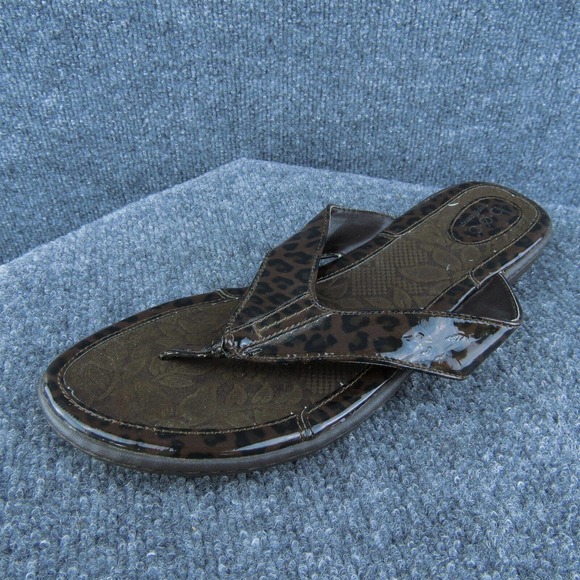 Born Concept Women Flip Flop Shoes Brown Synthetic Slip On Size 11‎ Medium - Picture 1 of 6